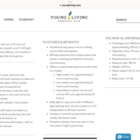 Young Living Diffuser Dewdrop essential oil ultrasonic-new in box- never used - Picture 6 of 7